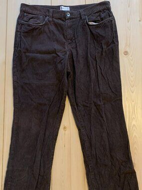Vintage Y2K Roebuck & Co Corduroy Slim Straight Brown Indie Hipster Pants 36/30